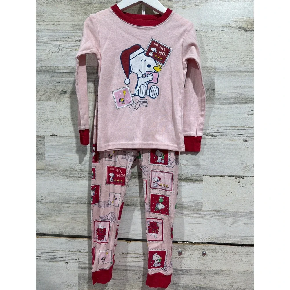 Carter's BTWEEN Holiday Bundle Girls 4 Red Pink Snoopy Gingerbread Christmas EUC